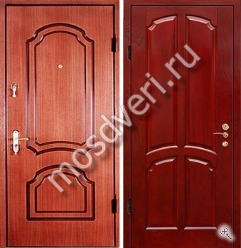 Стальная дверь с отделкой МДФ красных оттенков - купить от производителя Мосдвери Стальная дверь с отделкой МДФ красных оттенков